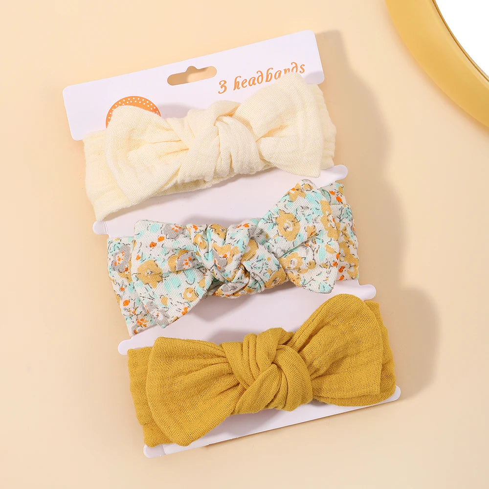 3Pcs Baby Girls Headband Set Bow Knot Head Wrap Bandage Kids Toddlers Headwear Hair Band Infant Baby Newborn Hair Accessories